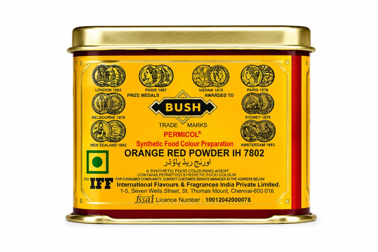BUSH Permicol Synthetic Orange Red Food Colour Powder IH7802 100g BUSH Permicol Synthetic Orange Red Food Colour Powder IH7802 100g - Image 1