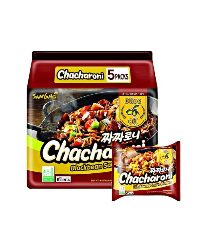 11-Samyang-Chacharoni-Black-Bean-Sauce-Ramen-Stir-Fried-Noodle Samyang Chacharoni Black Bean Sauce Ramen Stir-Fried Noodle 5psc Family Pack - Image 1