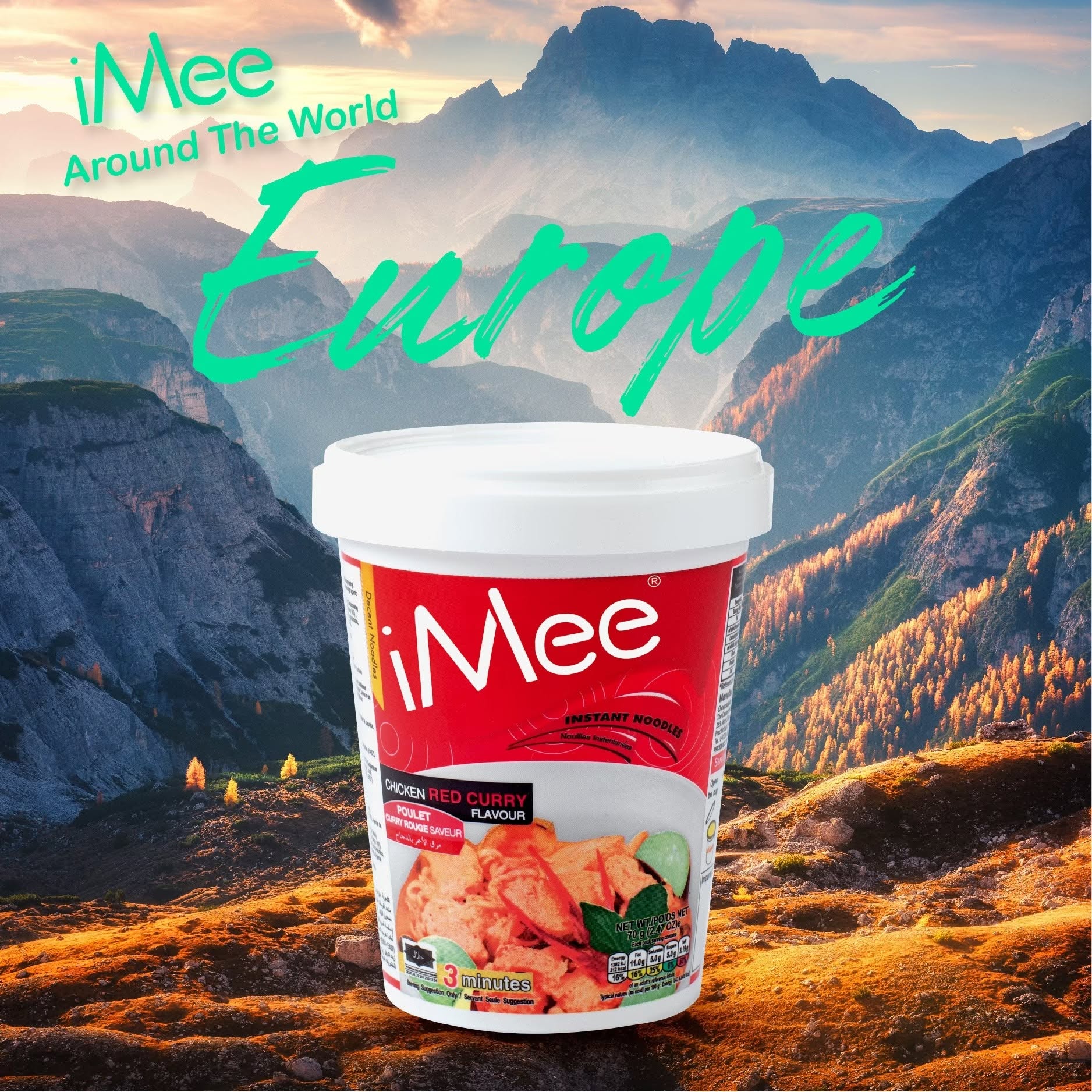 Imee Chicken Red Curry Flavor Cup Noodles Weight: 65gm Origin: Thailand Imee Chicken Red Curry Flavor Cup Noodles 65g - Image 1