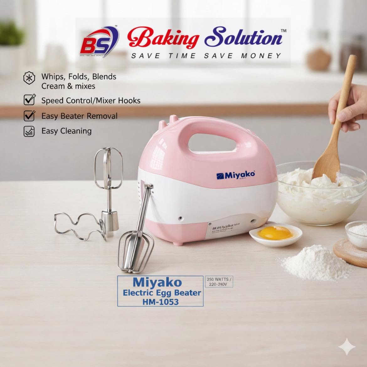 Miyako HM-1053 Electric Hand Mixer and Egg Beater. Miyako Egg Beater HM-1053 - Image 1