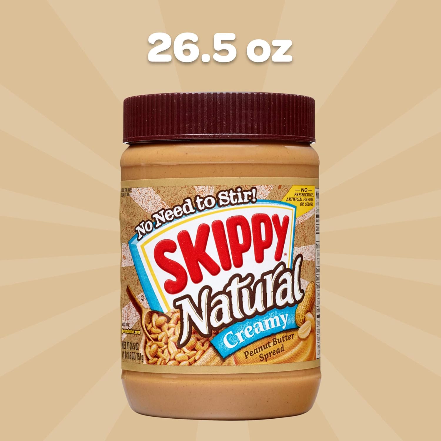 Skippy Chocolate Stripe Peanut Butter Weight: 425 g Origin: USA Skippy Natural Creamy Peanut Butter 425g - Image 1