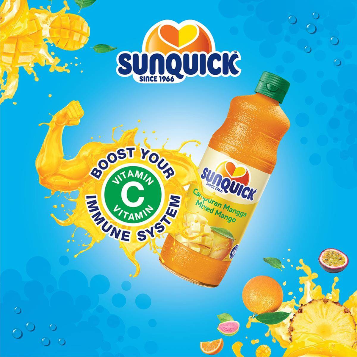 Sunquick Mixed Mango Juice Weight : 840ml Origin: Malaysia Sunquick Mixed Mango Fruit Juice 840ml - Image 1