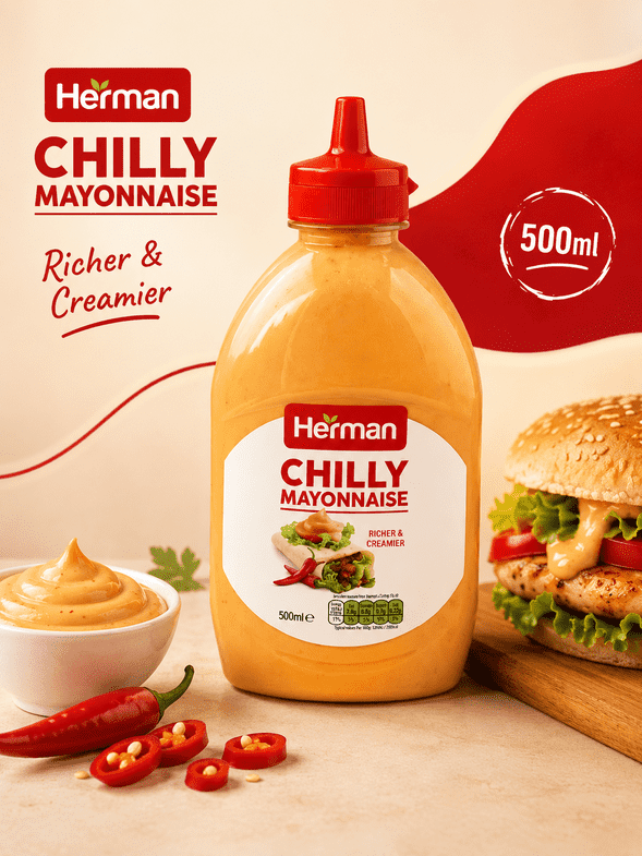 Herman Chilly Mayonnaise Weight : 500ml Origin : UAE Herman Chilly Mayonnaise 500ml - Image 1