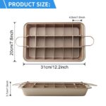 Non-Stick Brownie Baking Pan with Removable Divider | 18-Cavity Pre-Cut Baking Mold - Image 6