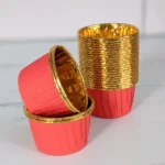 Red and Gold Metallic Baking Cups