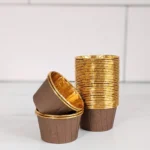 Brown and Gold Metallic Baking Cups