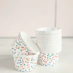 White Polkadot Baking Cups