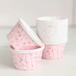 Pink Floral Baking Cups