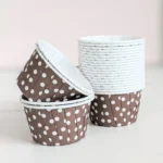 Brown and White Polkadot Baking Cups