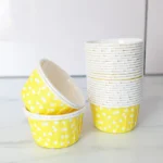 Yellow and White Polkadot Baking Cups