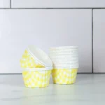 Yellow Gingham Baking Cups