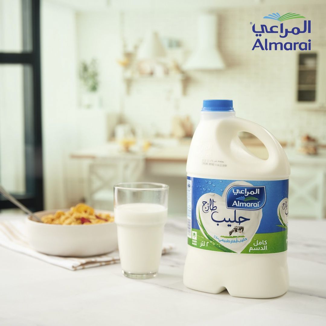 حليب #المراعي لنشاط يدوم طوال اليوم 🥛🚀_#Almarai milk for lasting energy all day long 🥛🚀 Almarai Full Fat Fresh Milk 2 Litres - Image 1