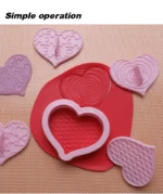 8pcs Set Heart Shape Romantic Valentine's Day Cookie Cutter Reverse Stamp Embosser - Image 5