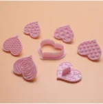 8pcs Set Heart Shape Romantic Valentine's Day Cookie Cutter Reverse Stamp Embosser - Image 4