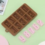 Silicone Chocolate & Candy Molds Shaped as numbers 0-9. - Image 5
