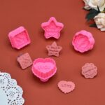Sugarcraft Plunger  Cookie Cutter Set  of 4 designs Heart, Star, Love. Cute Designs For Baking - Image 4