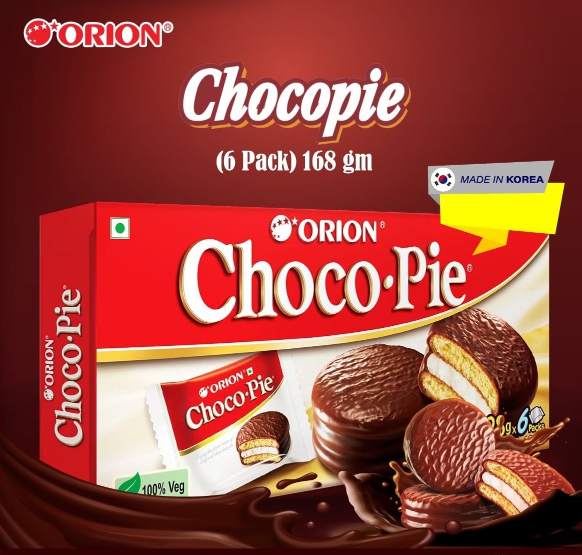 Orion Choco Pie 360g Weight: 360gm Origin: Vietnam Orion Choco Pie 360g - Image 1