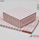 Premium 12 Inch Pink & White Design Paper Cake Box