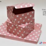 Premium 10 Inch Pink &  White Dot Design Paper Cake Box