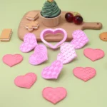 8pcs Set Heart Shape Romantic Valentine's Day Cookie Cutter Reverse Stamp Embosser