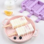 Silicone Block Shape Ice Cream Mold With 50psc Sticks