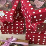 Premium 8 Inch Red & White Dot Sami Transparent Design Paper Cake Box - Image 2