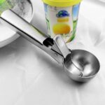 Ice Cream Scoop, Labor-Saving Food Grade Stainless Steel Non-stick Ergonomic Handle Food Scooper Easy To Grasp For Digging Fruits For Ice Cream Silver