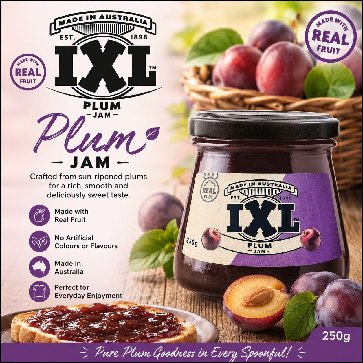 749354961_1054009313679194_2821804703888185292_n IXL Plum Jam 250g - Image 1