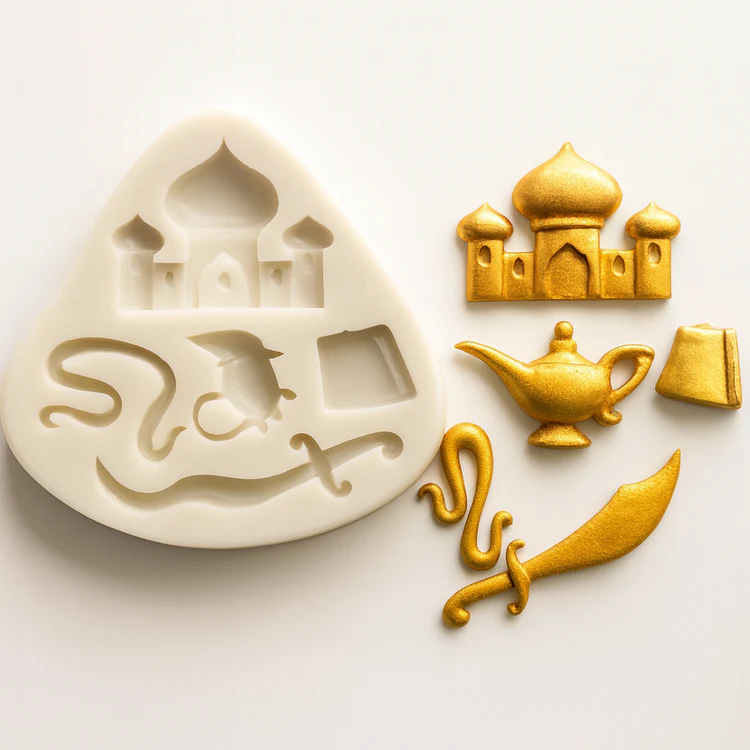Arabian_Themed_Silicone_Mold_Aladdin_s_Hat_Palace_Genie_s_Lamp_Sword Silicone Aladdin - Image 1
