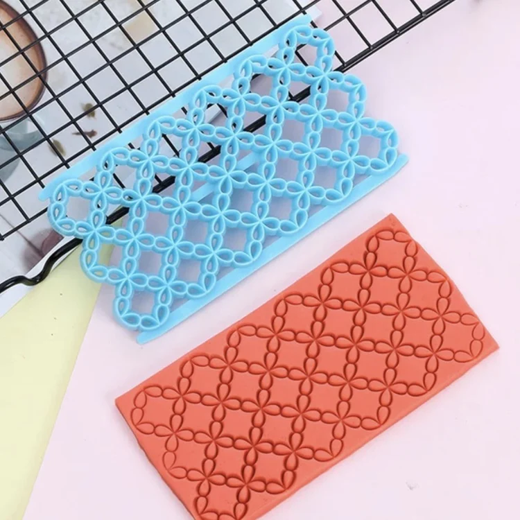 FlowerChainEmbosserStamp Flower Chain - Fondant Embosser Stamp - Image 1