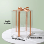 Full Transparent Cake /Gift Box (14” × 14” × 20”)