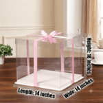 Full Transparent Cake / Gift Box (14” × 14” × 14”)