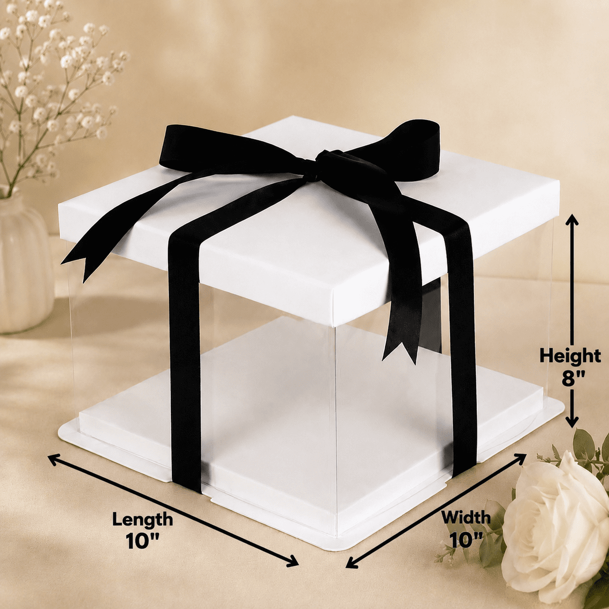 IMG_7293 Transparent Cake/ Gift Box (10” × 10” × 8”) - Image 1