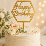 Happy Birthday Hexagon Cake Topper - Image 2