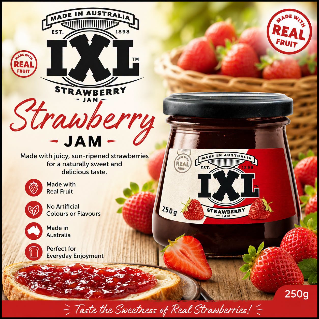IXL Strawberry Jam 250g IXL Strawberry Jam 250g - Image 1