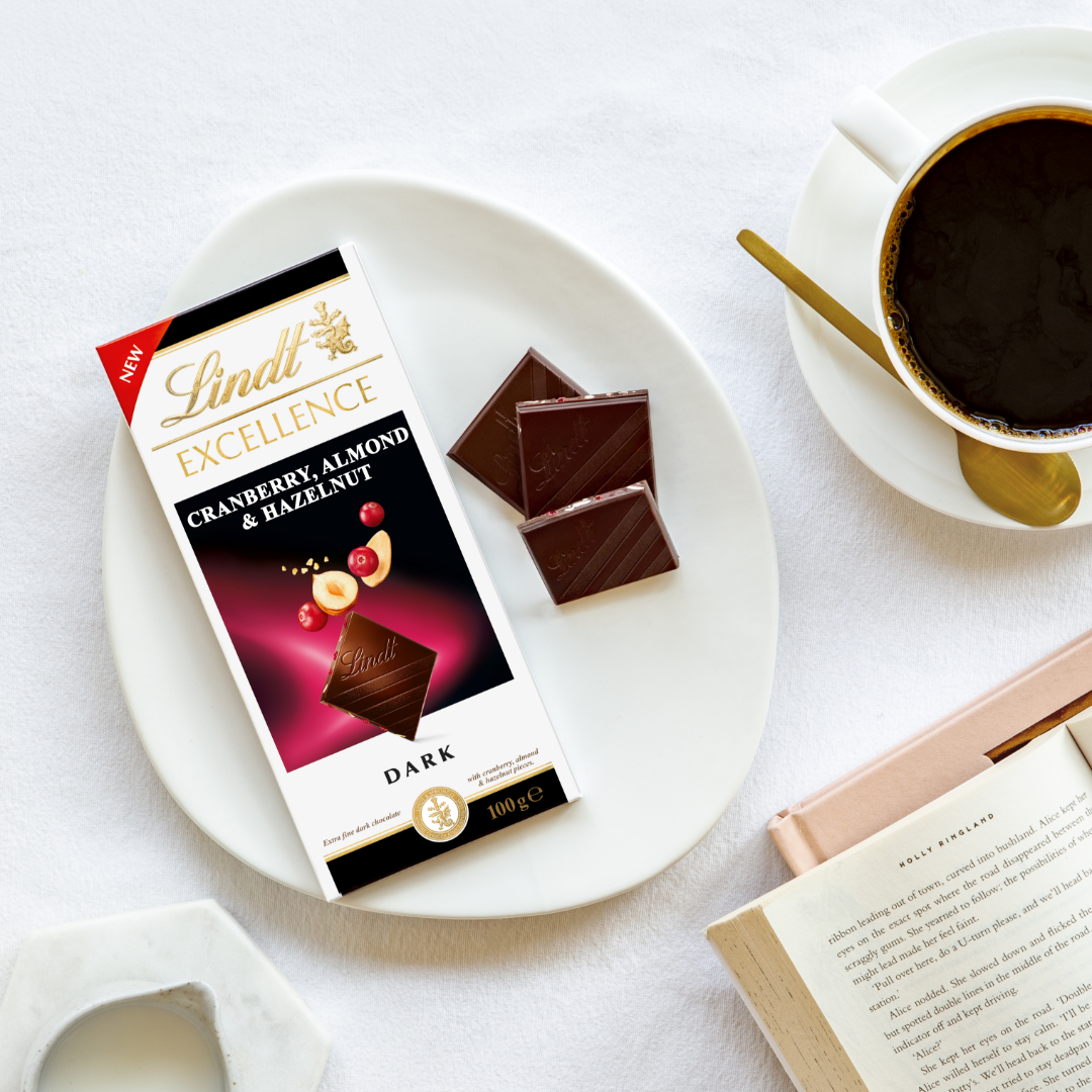 Lindt Excellence Cranberry, Almonds & Hazelnut Dark 100g Lindt Excellence Cranberry Almonds & Hazelnut Dark - Image 1