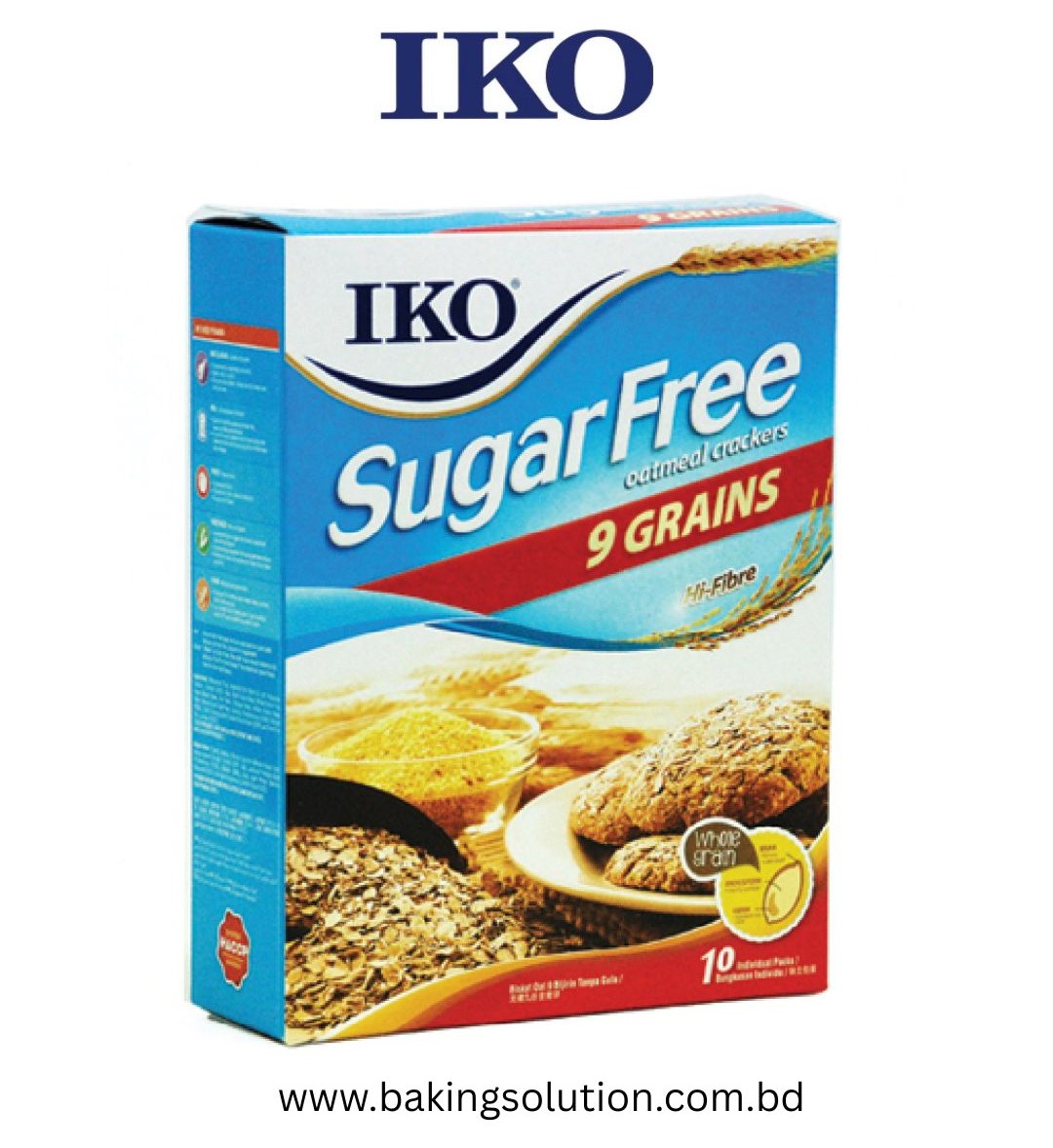 Iko Sugar Free 9 Grains Weight: 220g Origin: Malaysia Iko Sugar Free Cracker – 9 Grains - Image 1