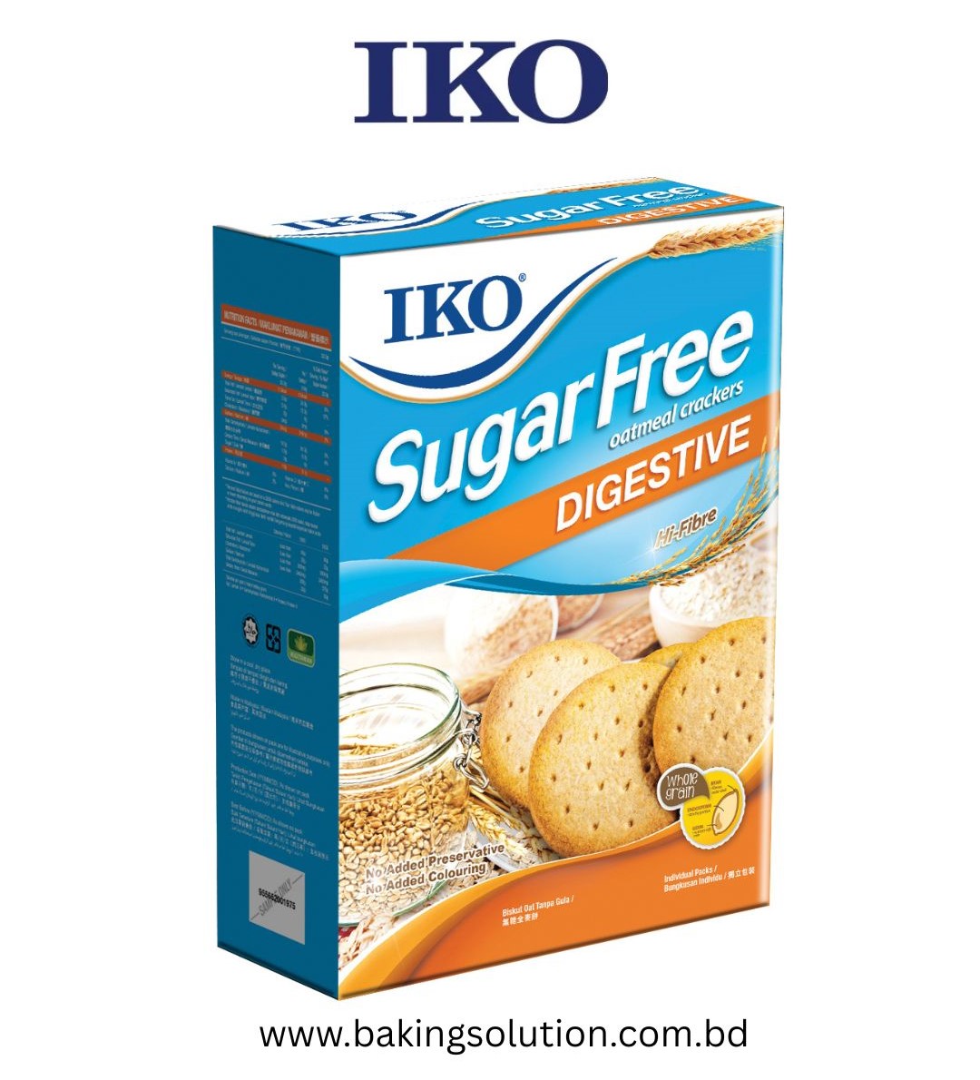 Iko Sugar Free Digestive Cracker Weight: 178g Origin: Malaysia Iko Sugar Free Digestive Cracker 178g - Image 1