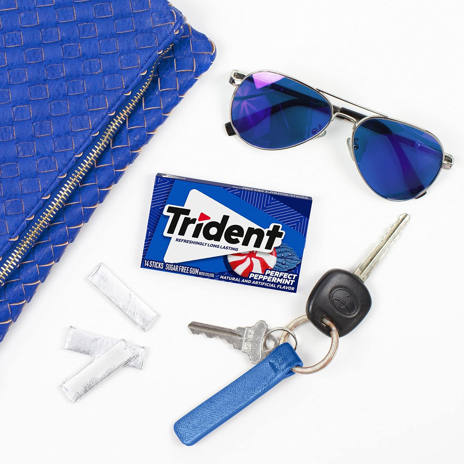 Trident Perfect Peppermint Sugar Free Gum 14 Pieces Pack Trident Perfect Peppermint Sugar Free Gum 14 Pieces Pack - Image 1