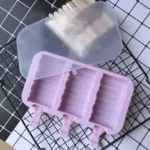 Silicone Block Shape Ice Cream Mold With 50psc Sticks - Image 2
