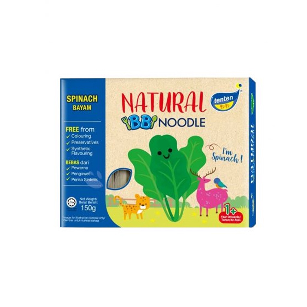 ### **Ten Ten Natural Baby Noodle 150g Mix Flavour – Product Description** Give your little one a variety of natural goodness with **Ten Ten Natural Baby Noodle Mix Flavour 150g**. Specially made for babies and toddlers, this nutritious noodle pack features a delicious blend of vegetable flavors such as **carrot, pumpkin, broccoli, and sweet potato**. The soft texture and short noodle length make it easy for little ones to chew and enjoy, while the clean-label recipe ensures a safe and wholesome meal for growing children. ### **Key Features & Benefits** * 🌈 Mixed vegetable flavors including **carrot, pumpkin, broccoli, and sweet potato** * 👶 Specially designed for babies and toddlers * 🍜 Soft texture and short noodle length for easy chewing and swallowing * 🥕 Made with real vegetable powders for natural nutrition * 💚 Naturally provides essential vitamins and minerals to support healthy growth and development * 🌿 No artificial coloring (natural colors come from vegetables) * ❌ No preservatives * ❌ No synthetic flavoring * ⚡ Quick and easy to prepare for a nutritious meal * 📦 150g pack provides multiple wholesome servings **Allergen Information:** Contains **Wheat (Gluten)**. May contain traces of **egg, sesame, and other beans**. **Net Weight:** 150g **Suitable For:** Babies and toddlers (age recommendation should follow the product packaging). Tenten Natural Baby Noodle 150gm Mix Flavour Baby Food | Baking Solution - Image 1