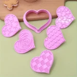 8pcs Set Heart Shape Romantic Valentine's Day Cookie Cutter Reverse Stamp Embosser - Image 3