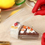 Clear Plastic Pie Slice Container with Hinged Dome Lid, 100 Pcs - Image 4