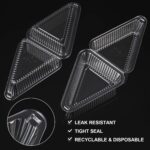 Clear Plastic Pie Slice Container with Hinged Dome Lid, 100 Pcs - Image 2