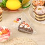 Clear Plastic Pie Slice Container with Hinged Dome Lid, 100 Pcs