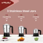 Bajaj Ninja Series PowerGrind Mixer Grinder 1000W - Image 5