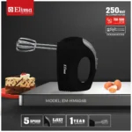 EM-HM606B Elima Egg Beater- 250W Powerful Hand Mixer with 5 Speed Control & Stainless Steel Beaters