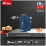 EM-HM77BS Elima Egg Beater- 250W Powerful Hand Mixer with 5 Speed Control & Stainless Steel Beaters