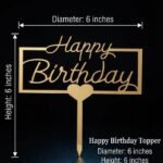 Happy Birthday Rectangle Cake Topper