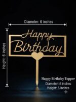 Happy Birthday Rectangle Cake Topper